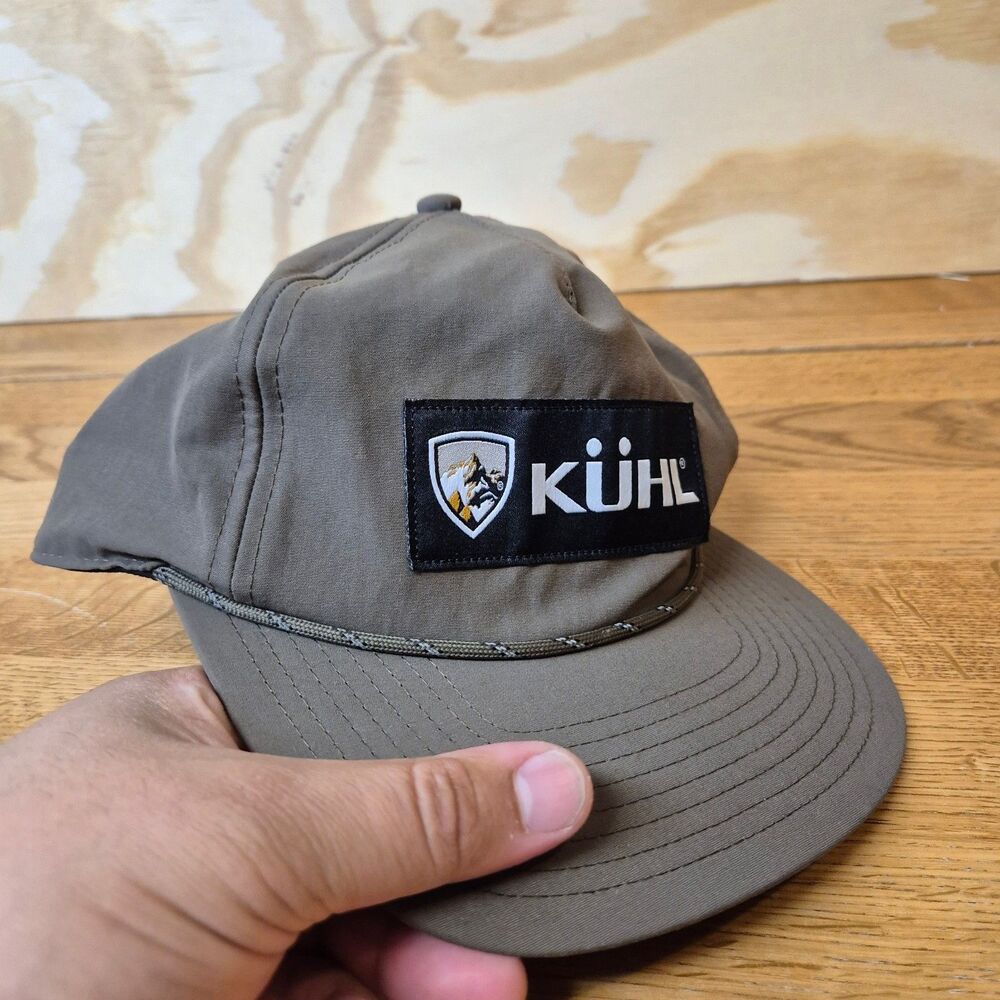 Kuhl Performance Rope Snapback Hat Brown Nylon Stretch Outdoor Hiking Cap